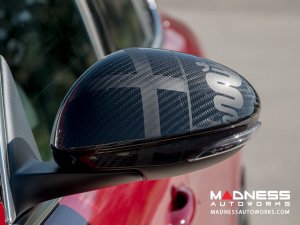 Alfa Romeo Stelvio Mirror Covers - Carbon Fiber- Full Replacements - Alfa Romeo Theme